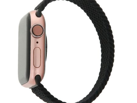 Apple Watch (38 40 SE 41 42mm) Elastisk Stof Rem - Str. S - Sort For Sale