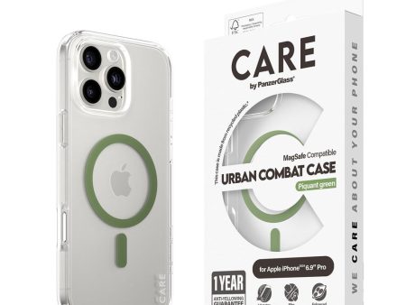 CARE by PanzerGlass iPhone 16 Pro Max FLAGSHIP Urban Combat Case - MagSafe Kompatibel - Transparent   Piquant Green Sale