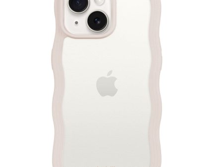 Holdit iPhone 15   14   13 Wavy Case - Light Beige   Transparent Online now