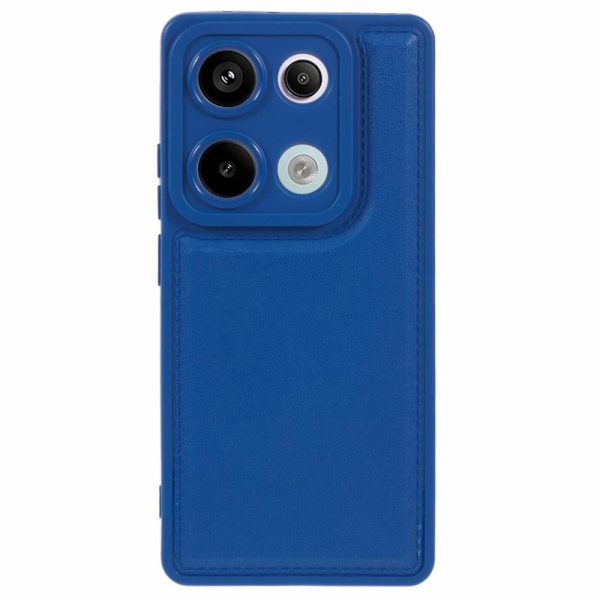 EIDERWOOD Xiaomi Redmi Note 13 Pro (4G)   Poco M6 Pro Fleksibelt Plastik Cover m. Læderbetrukket Pude - Blå For Cheap