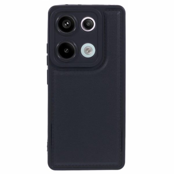 EIDERWOOD Xiaomi Redmi Note 13 Pro (4G)   Poco M6 Pro Fleksibelt Plastik Cover m. Læderbetrukket Pude - Sort For Sale