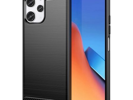 Xiaomi Redmi 12 (4G)   12 (5G)   Poco M6 Pro (5G) Brushed Carbon Fiber Fleksibelt Plastik Cover - Sort For Discount