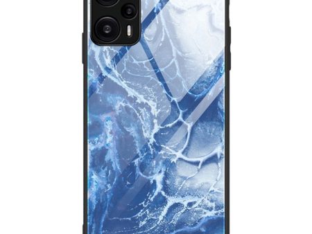 Xiaomi Poco F5 Plastik Cover m. Glasbagside - Blå Marmor Sale