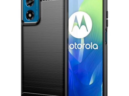 Motorola Moto G04   G24 Tech-Protect Fleksibelt Plastik Carbon Cover - Sort Supply