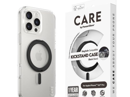 CARE by PanzerGlass iPhone 16 Pro Max Feature Kickstand Case - MagSafe Kompatibel - Transparent   Black on Sale