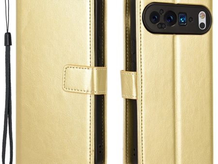 EIDERWOOD Google Pixel 9   9 Pro Blankt Læder Cover m. Pung & Strop - Guld Online now