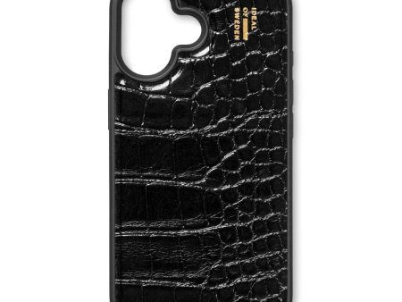 iDeal Of Sweden iPhone 16 Vegan Leather Case - Black Croco Online Sale