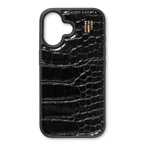 iDeal Of Sweden iPhone 16 Vegan Leather Case - Black Croco Online Sale