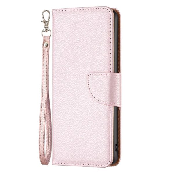 Nothing Phone (1) Imiteret Læder Flip Cover m. Pung & Strop - Rose Gold For Sale