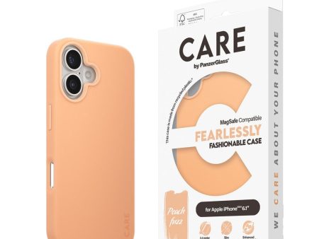 CARE by PanzerGlass iPhone 16 FASHION Fearlessly Fashionable Case - MagSafe Kompatibel - Peach Fuzz on Sale