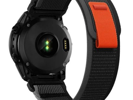 Universal Garmin 22mm QuickFit Tech-Protect Nylon Pro Rem - Sort   Orange Discount