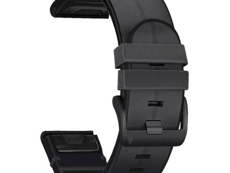 Universal Garmin 22mm QuickFit Rem Tech-Protect Læder Belagt Silikone Rem - Sort For Cheap