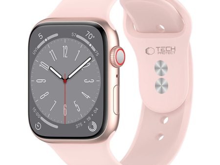 Apple Watch (42 44 SE 45 46 49mm) Tech-Protect Silikone Urrem - Light Pink Online now