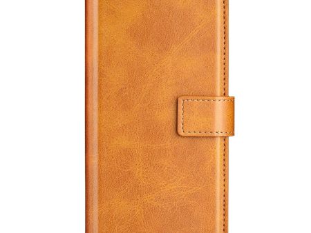 Xiaomi Redmi Note 10 5G Læder Cover m. Kortholder & Magnetisk Luk - Lysebrun Online Sale