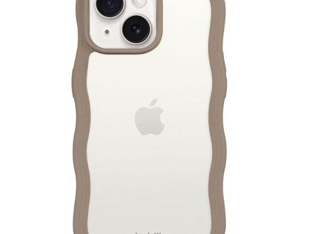 Holdit iPhone 15 Plus   14 Plus Wavy Case - Mocha Brown   Transparent Hot on Sale