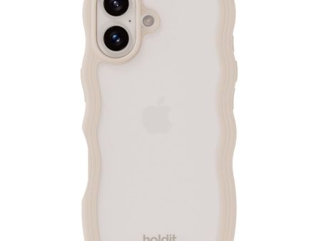 Holdit iPhone 16 Wavy Case - Beige   Transparent Hot on Sale