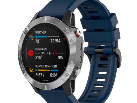 Fixed Universal Garmin 26mm QuickFit Silikone Rem - Mørkeblå on Sale