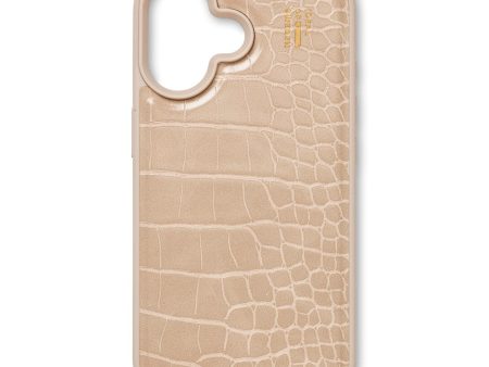 iDeal Of Sweden iPhone 16 Vegan Leather Case - MagSafe Kompatibel - Warm Beige Croco Online now