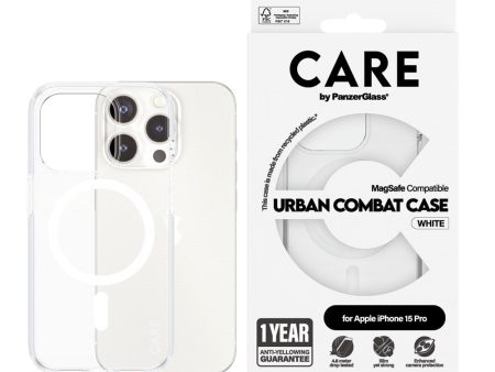 CARE by PanzerGlass iPhone 15 Pro FLAGSHIP Urban Combat Case - MagSafe Kompatibel - Transparent   White For Cheap