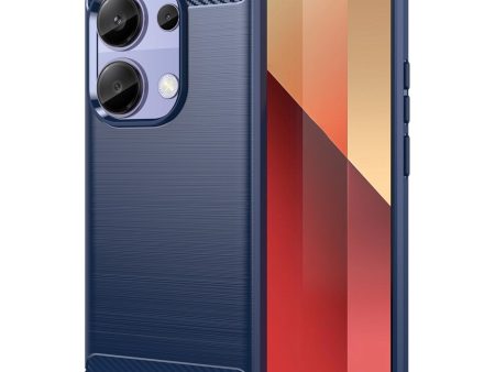 Xiaomi Redmi Note 13 Pro (4G)   Poco M6 Pro Brushed Carbon Fiber Fleksibelt Plastik Cover - Blå Hot on Sale