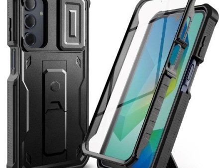 Samsung Galaxy A16 (4G 5G) Tech-Protect Kevlar Pro Hårdt Plastik Cover m. Skærmbeskyttelse & Kickstand - Sort For Discount