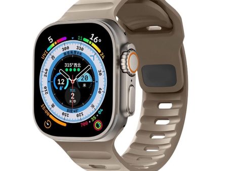 Apple Watch (42 44 SE 45 46 49mm) Tech-Protect Iconband Line Silikone Rem - Beige For Discount