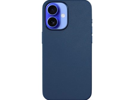 Epico iPhone 16 Mag+ Leather Case - MagSafe Kompatibel - Blå Online now