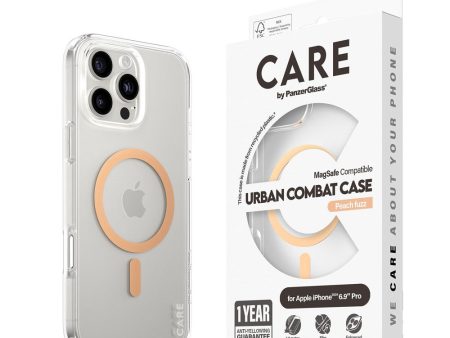 CARE by PanzerGlass iPhone 16 Pro Max FLAGSHIP Urban Combat Case - MagSafe Kompatibel - Transparent   Peach Fuzz on Sale