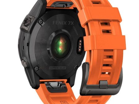 Universal Garmin 26mm QuickFit Tech-Protect Iconband Line Silikone Rem - Orange Cheap