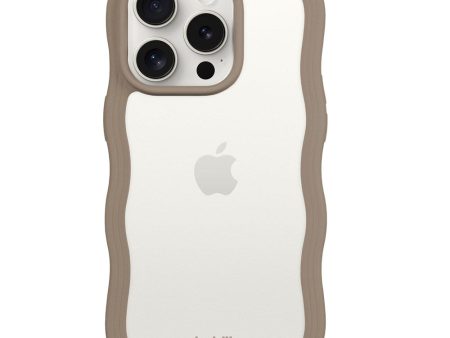 Holdit iPhone 14 Pro Max Wavy Case - Mocha Brown   Transparent For Cheap