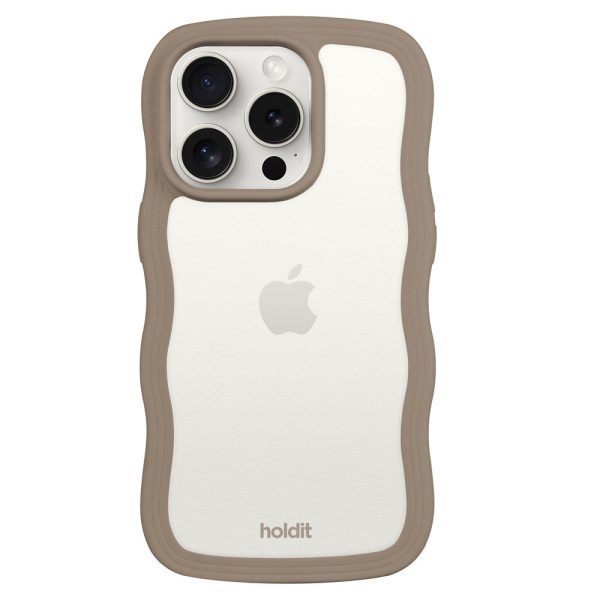 Holdit iPhone 14 Pro Max Wavy Case - Mocha Brown   Transparent For Cheap