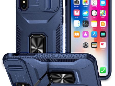 EIDERWOOD iPhone X   XS Håndværker Cover m. Magnetisk Kickstand & Cam Slider - Blå For Cheap