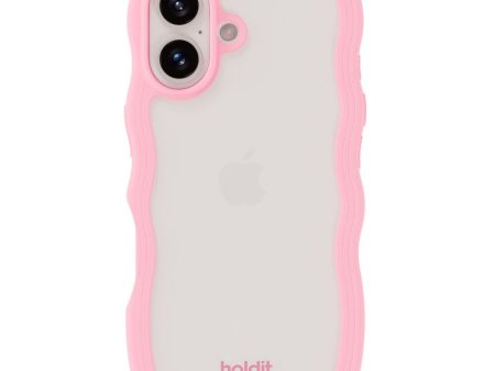 Holdit iPhone 16 Wavy Case - Pink    Transparent Sale