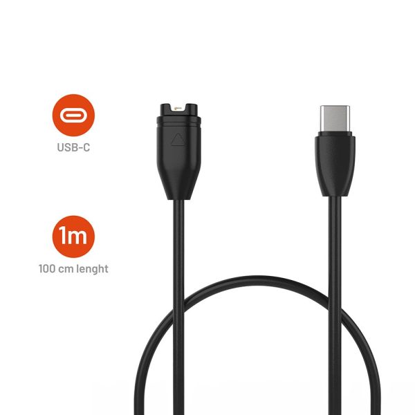 Fixed Ladekabel til Garmin Smartwatch m. USB-C - Sort For Cheap