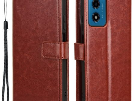 EIDERWOOD Motorola Moto G04   G24   G24 Power Blankt Læder Cover m. Pung & Strop - Brun on Sale