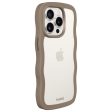 Holdit iPhone 14 Pro Max Wavy Case - Mocha Brown   Transparent For Cheap