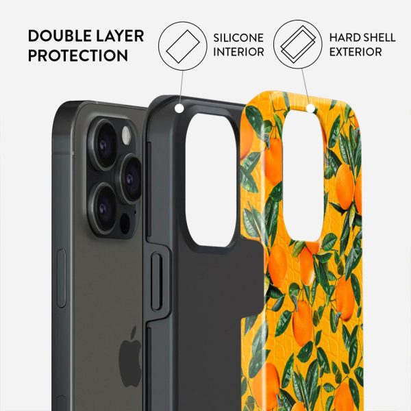 Burga iPhone 15 Pro Tough Fashion Case - Orange Lemonade on Sale