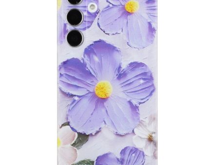 EIDERWOOD Samsung Galaxy S24 FE Fleksibelt Plast Cover m. Motiv - Gennemsigtig   Lilla Blomster Cheap