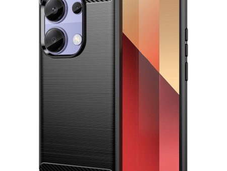 Xiaomi Redmi Note 13 Pro (4G)   Poco M6 Pro Brushed Carbon Fiber Fleksibelt Plastik Cover - Sort For Cheap