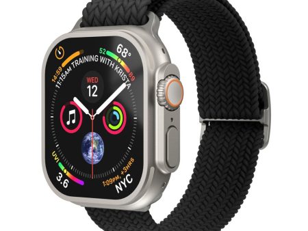 Apple Watch (42 44 45 SE 46 49mm) Vonmählen Woven Loop Nylon Rem - Black Online now